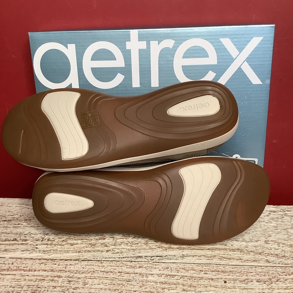 Aetrex Dana Lace-Up 9-9.5 Taupe Comfort Support Casual Sneakers Antimicrobial - Picture 14 of 14